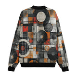 Bomber Jacket Circles and Squares Industrial Artwork