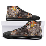 High-Top Canvas Shoes Colorful Floral Patterns