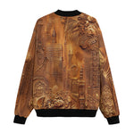 Bomber Jacket Gold Embossed Cityscape Art