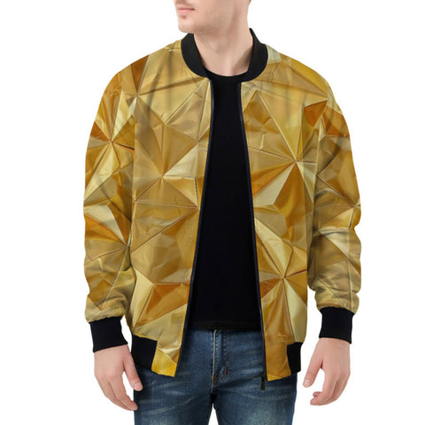 Bomber Jacket Golden Polygons