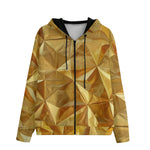 Men's Zip Up Hoodie Golden Polygons