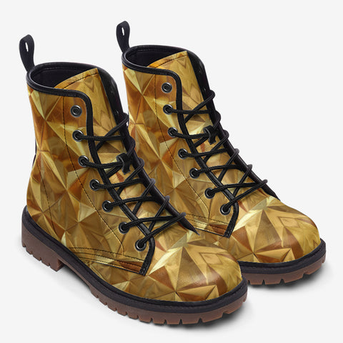 Leather Boots Golden Polygons