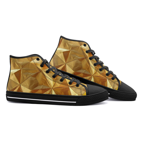 High-Top Canvas Shoes Golden Polygons