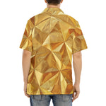 Hawaiian Shirt Golden Polygons