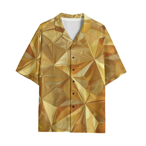 Hawaiian Shirt Golden Polygons