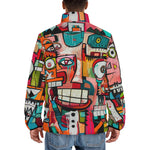 Down-Padded Puffer Jacket Abstract Painting