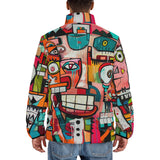 Down-Padded Puffer Jacket Abstract Painting