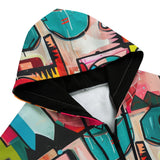 Men's Zip Up Hoodie Abstract Painting