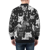 Bomber Jacket Black and White Cats Art