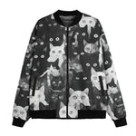 Bomber Jacket Black and White Cats Art