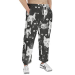 Men's Sweatpants Black and White Cats Art