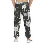 Men's Sweatpants Black and White Cats Art