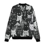 Bomber Jacket Black and White Cats Art