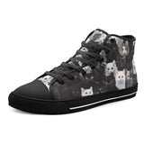 High-Top Canvas Shoes Black and White Cats Art