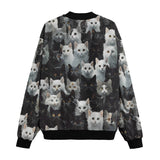Bomber Jacket Black and White Cats Art