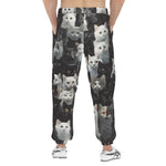 Men's Sweatpants Black and White Cats Art