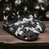 Classic Clogs Black and White Cats Art