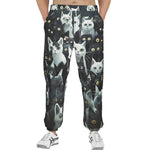 Men's Sweatpants Black and White Cats Art