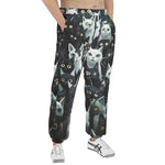 Men's Sweatpants Black and White Cats Art