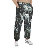 Men's Sweatpants Black and White Cats Art