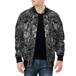 Bomber Jacket Gray Cats Collage