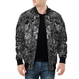 Bomber Jacket Gray Cats Collage