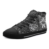 High-Top Canvas Shoes Gray Cats Collage