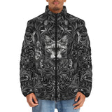 Down-Padded Puffer Jacket Gray Cats Collage