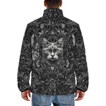 Down-Padded Puffer Jacket Gray Cats Collage