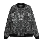 Bomber Jacket Gray Cats Collage
