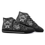 High-Top Canvas Shoes Gray Cats Collage