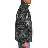 Down-Padded Puffer Jacket Gray Cats Collage