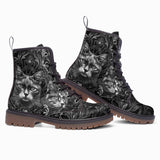 Leather Boots Gray Cats Collage