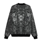 Bomber Jacket Gray Cats Collage