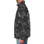 Down-Padded Puffer Jacket Gray Cats Collage