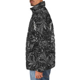 Down-Padded Puffer Jacket Gray Cats Collage