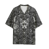 Hawaiian Shirt Gray Cats Collage