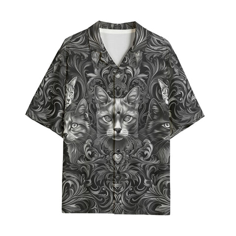 Hawaiian Shirt Gray Cats Collage