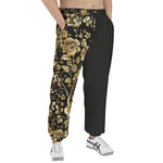 Men's Sweatpants Side Flowers Golden Ornament