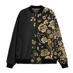 Bomber Jacket Side Flowers Golden Ornament