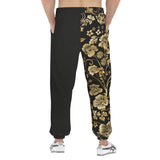 Men's Sweatpants Side Flowers Golden Ornament