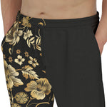 Men's Sweatpants Side Flowers Golden Ornament