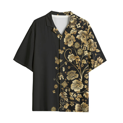 Hawaiian Shirt Side Flowers Golden Ornament