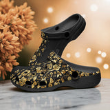 Classic Clogs Side Flowers Golden Ornament