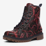 Leather Boots Red Octopus Tentacles