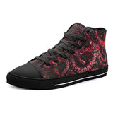 High-Top Canvas Shoes Red Octopus Tentacles