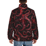 Down-Padded Puffer Jacket Red Octopus Tentacles