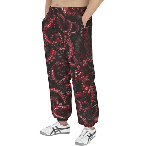 Men's Sweatpants Red Octopus Tentacles
