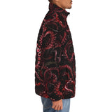 Down-Padded Puffer Jacket Red Octopus Tentacles