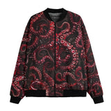 Bomber Jacket Red Octopus Tentacles